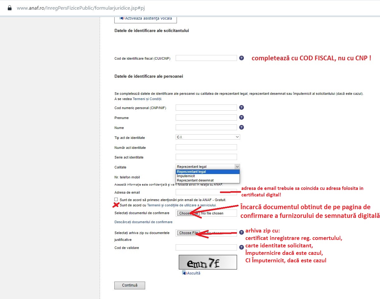 Inregistrare ANAF Inregistrare ANAF